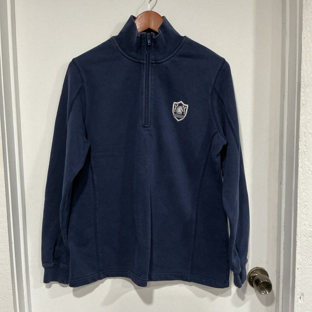Stirrups Clothing, Quarter Zip Sweater, Women's Large, Navy, Horse Patch